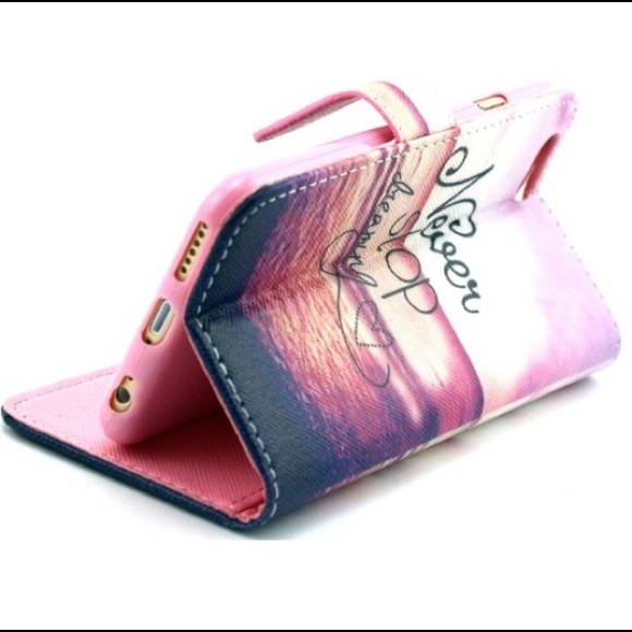 iPhone 6&6s Wallet Phone Case❤️Never Stop Dreaming - Picture 2 of 3