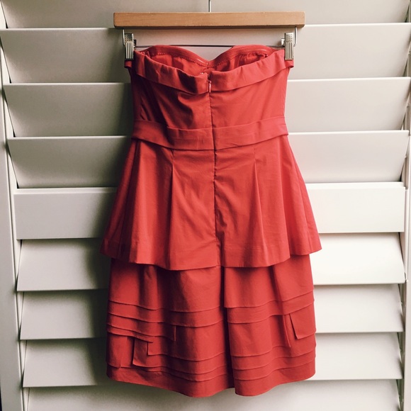 BCBGMaxAzria Sweetheart Poplin Dress Red Berry - Picture 3 of 4
