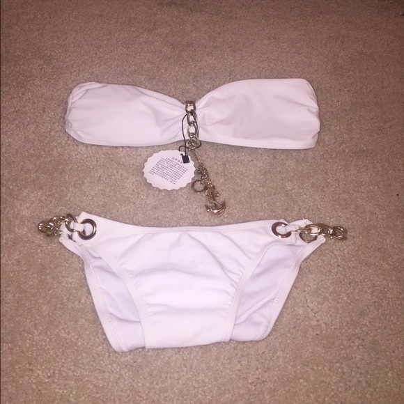 White tube top bathing suit