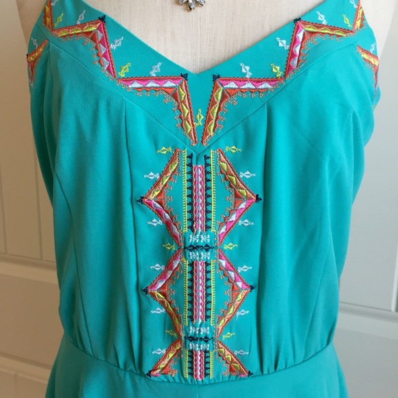 οΈπ¨SOLD π¨NWT GB Teal Aztec Prints Romper - Picture 3 of 4