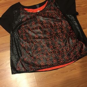 Black Faux Leather Top