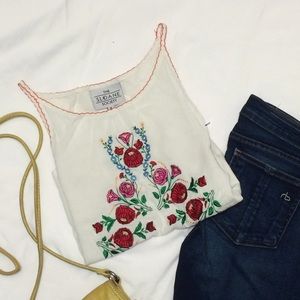 Floral Embroidered Tank