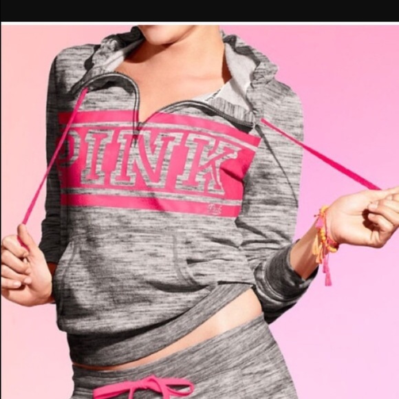 Pink half zip hoodie