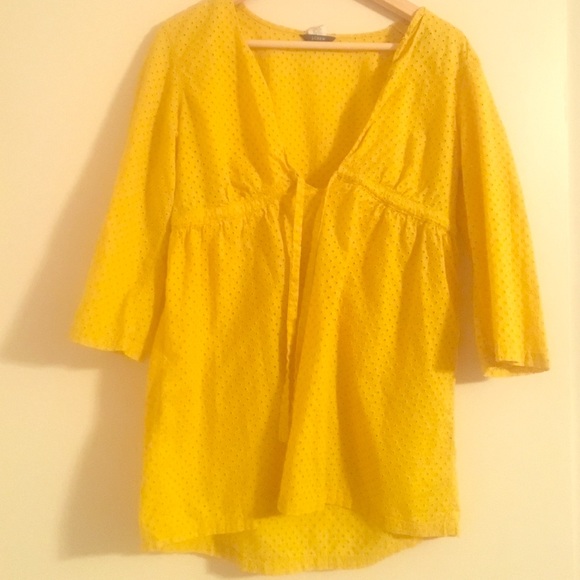 Jcrew yellow eyelet beach cover up
