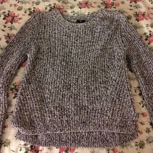 Marled Gray Overzied Thick Knit Sweater