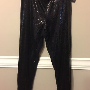 Black sequin leggings