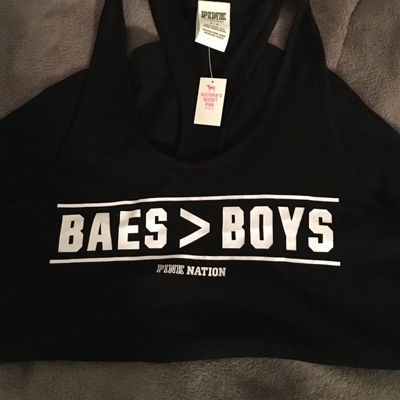 VS PINK pink nation "baes > boys" tank!