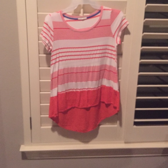 Orange and white stripe top
