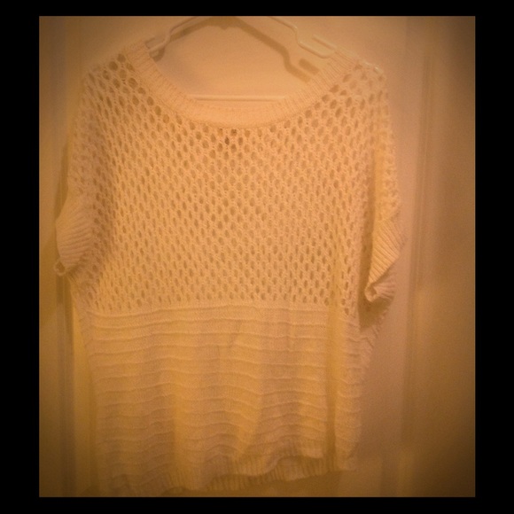 White crochet knit top medium Workshop andrea