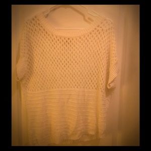 White crochet knit top medium Workshop andrea