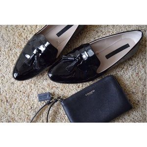 Zara patent loafers
