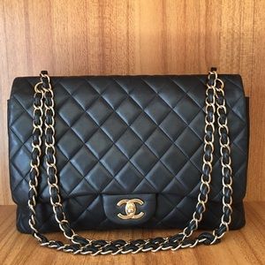 Authentic chanel classic maxi gold