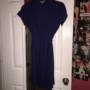 Navy blue button up dress
