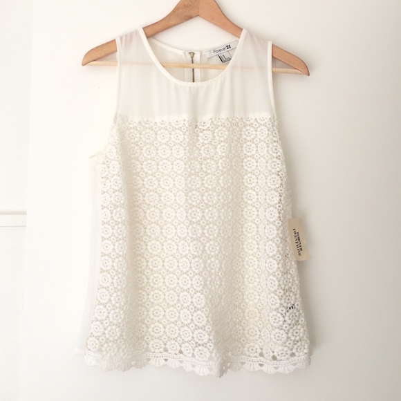 Forever 21 Eyelet Embroidered Tank Top NWT - Picture 3 of 3