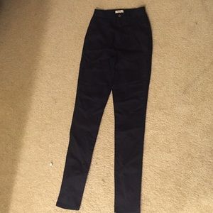 High waisted skinny navy pants