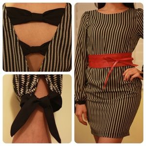 Black and white dress.