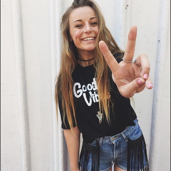 LF Black Good Vibes Crop Top