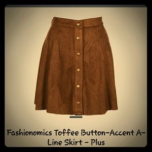 Plus size suede skirt