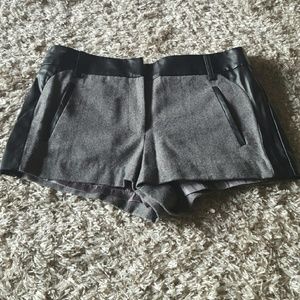 Forever 21 charcoal shorts with leather accents