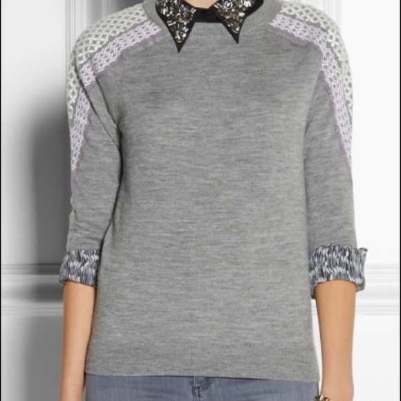 J.Crew Merino Wool Embroidered Tippi Sweater, L