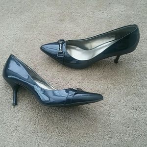 Blue Patent Leather Pumps