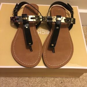 🎉 SALE 🎉 Black and Gold Sandals