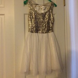 White and Gold Homecoming Dress