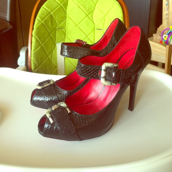 Cesare Paciotti snakeskin mary jane