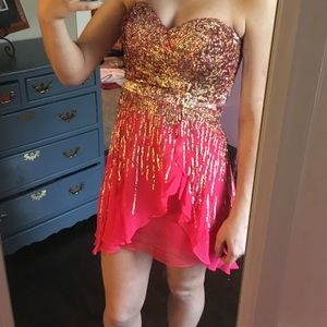 Sherri Hill high-low homecoming dress zipper back.