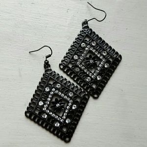 Black and silver earrings