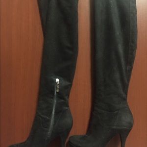 Guess suede black thigh high