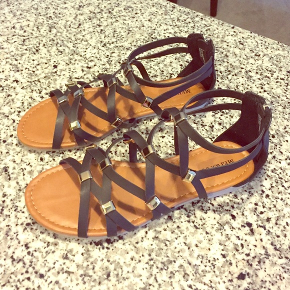 Black strappy sandals. NWOT. Never worn. Size 6