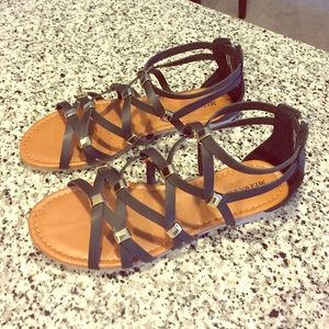 Black strappy sandals. NWOT. Never worn. Size 6