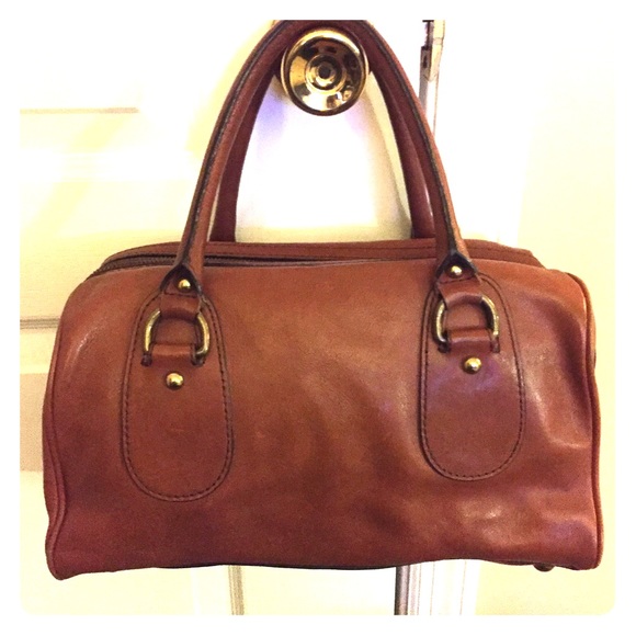 Banana Republic cognac leather satchel