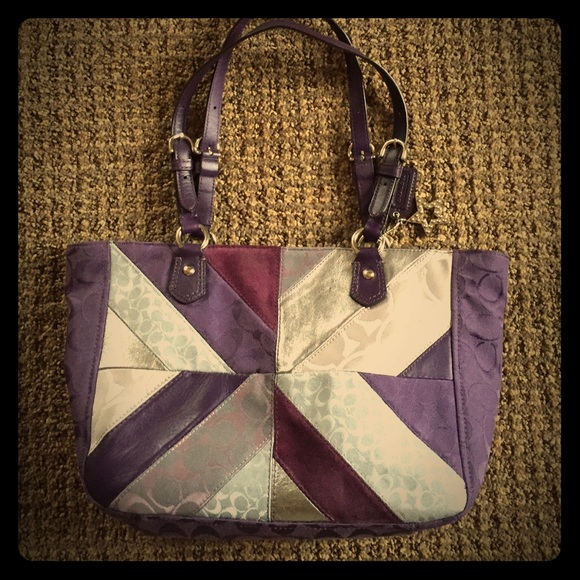 ✨SALE✨ RARE Coach Purple Patchwork Medium Bag