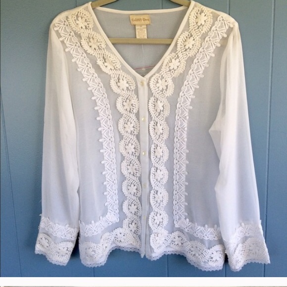 While lace blouse