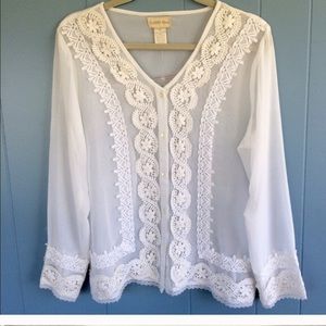 While lace blouse
