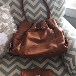 Fossil Tan Leather Purse and Wallet