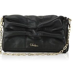 Cole Haan Bailey Ruched Leather Foldover Clutch