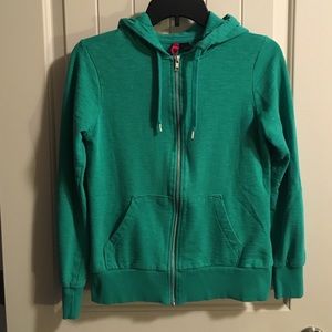 H&M Green/Turquoise Zip-Up Hoodie