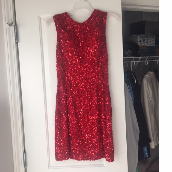 Red sparkly homecoming dress