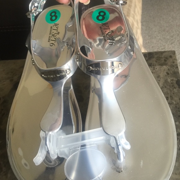 Michael Kors silver Jetset six sandals brand-new!!