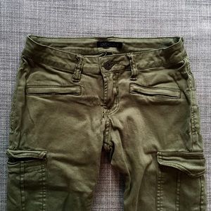 Distressed Army Green Cargo Skinny jeans