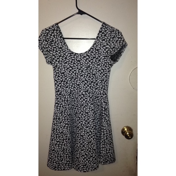 Black & white skater dress