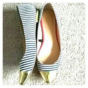 Metallic tipped striped flats