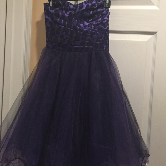 Strapless purple dress