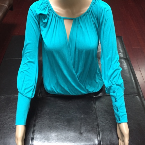 BeBe Turquoise Cotton Blouse