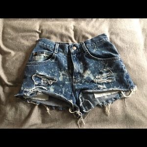 Home made high waisted distressed shorts