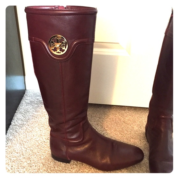 Tory Burch Shoes - Tory Burch Burgundy Riding Boots