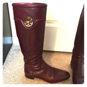 Tory Burch Burgundy Riding Boots